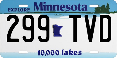 MN license plate 299TVD