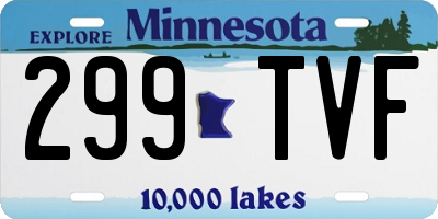 MN license plate 299TVF