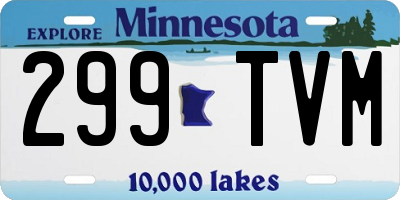 MN license plate 299TVM