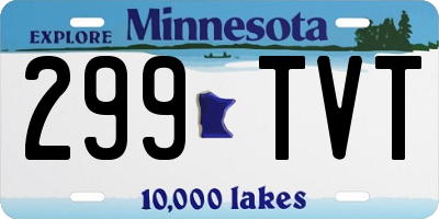MN license plate 299TVT