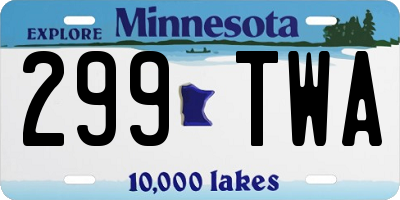 MN license plate 299TWA