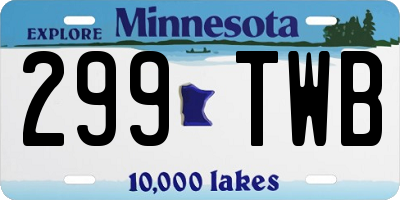 MN license plate 299TWB