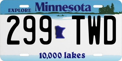 MN license plate 299TWD