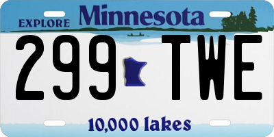MN license plate 299TWE