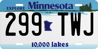 MN license plate 299TWJ