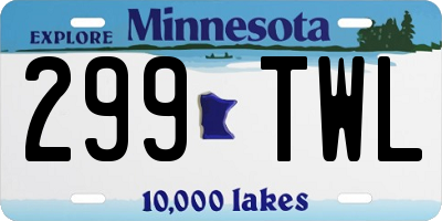 MN license plate 299TWL