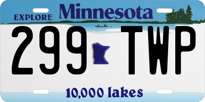 MN license plate 299TWP