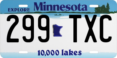 MN license plate 299TXC
