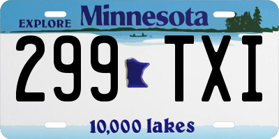 MN license plate 299TXI
