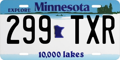 MN license plate 299TXR