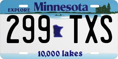 MN license plate 299TXS
