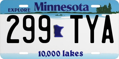 MN license plate 299TYA