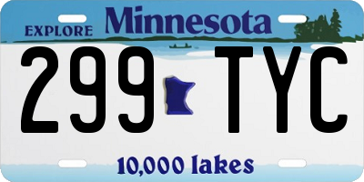 MN license plate 299TYC
