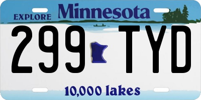 MN license plate 299TYD