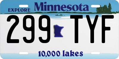 MN license plate 299TYF