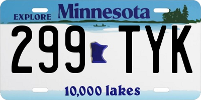 MN license plate 299TYK
