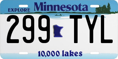 MN license plate 299TYL