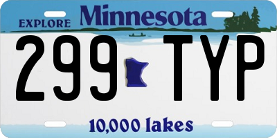 MN license plate 299TYP