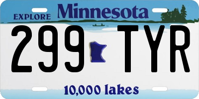 MN license plate 299TYR