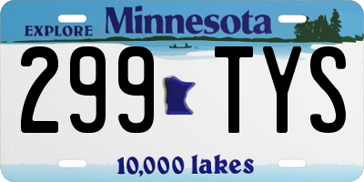 MN license plate 299TYS