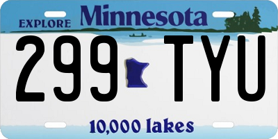 MN license plate 299TYU