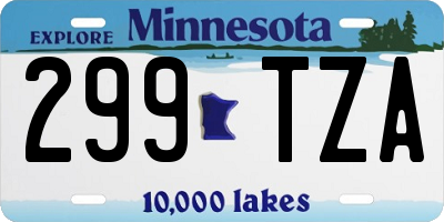 MN license plate 299TZA