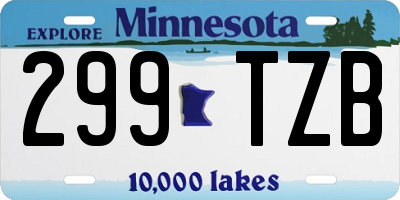 MN license plate 299TZB