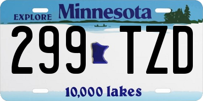 MN license plate 299TZD
