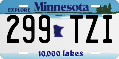 MN license plate 299TZI