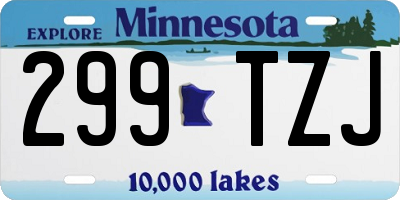 MN license plate 299TZJ
