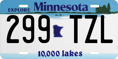 MN license plate 299TZL