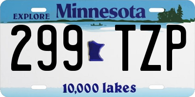 MN license plate 299TZP