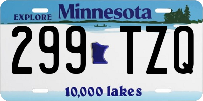 MN license plate 299TZQ