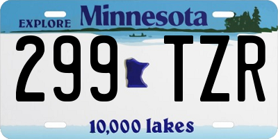 MN license plate 299TZR
