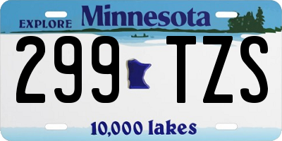 MN license plate 299TZS