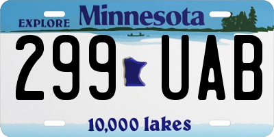 MN license plate 299UAB