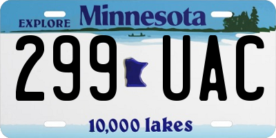 MN license plate 299UAC