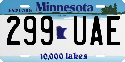 MN license plate 299UAE