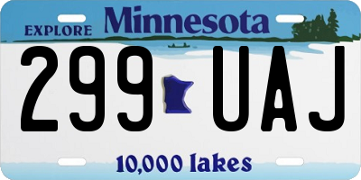 MN license plate 299UAJ
