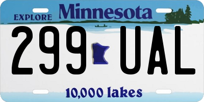 MN license plate 299UAL