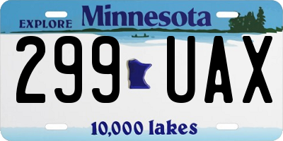 MN license plate 299UAX