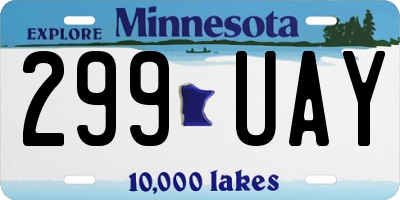 MN license plate 299UAY