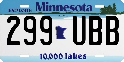 MN license plate 299UBB