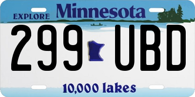 MN license plate 299UBD