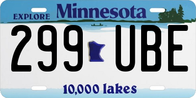 MN license plate 299UBE