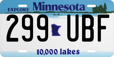 MN license plate 299UBF
