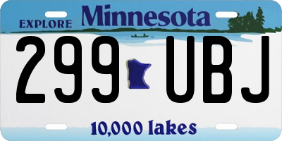 MN license plate 299UBJ