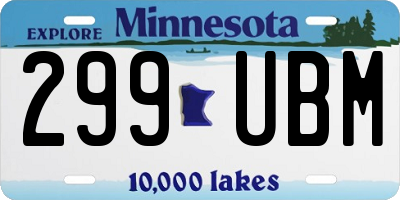 MN license plate 299UBM