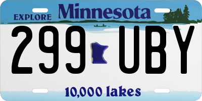 MN license plate 299UBY