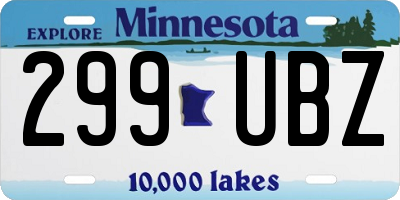 MN license plate 299UBZ